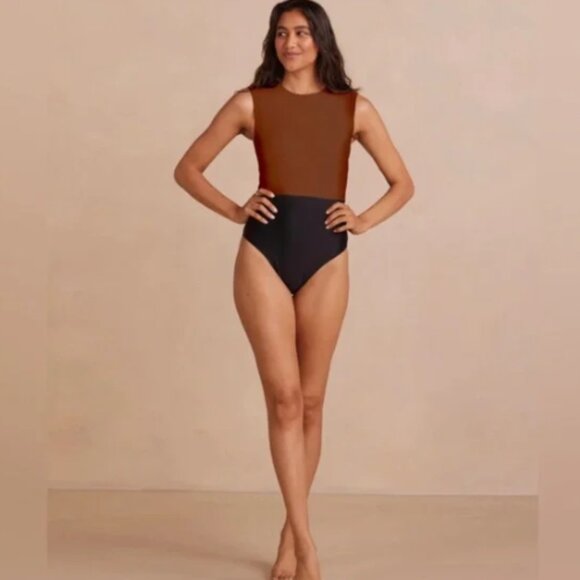 Summersalt Women's One Piece Swimsuit - Brown and Black - Picture 1 of 5